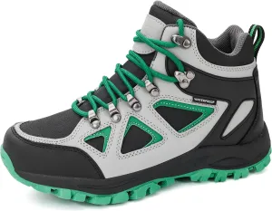 R CORD Kids Hiking Boots Girls Hiking Boots Waterproof Non-Slip for Outdoor Lace-Up Closure Durable TPR Traction Outsole Kids Hiking Shoes