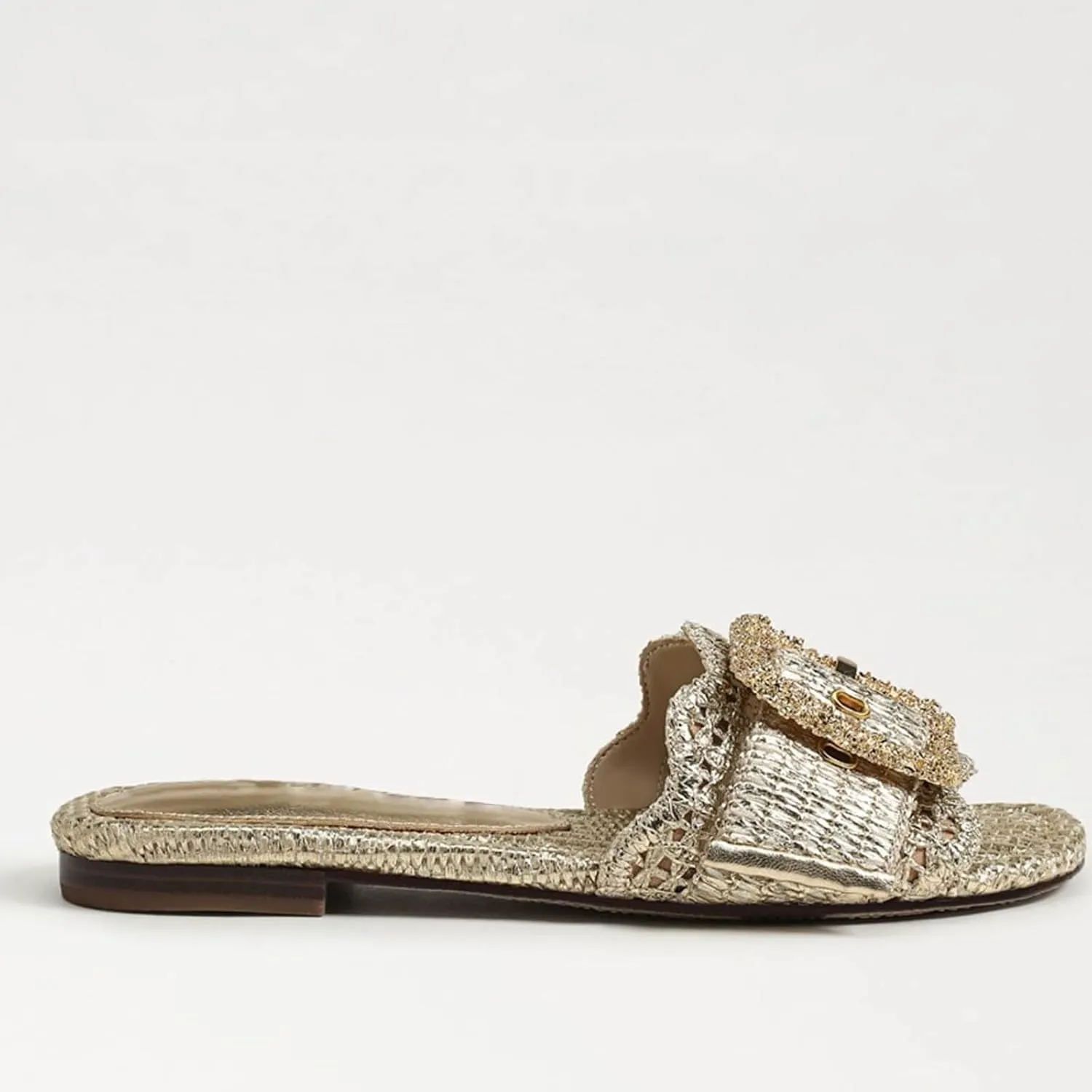 Raffia Sandals for Women Buckle Straw flats Woven Braided Rattan Slides Summer Beach Sandals Comfort Cute Shoes