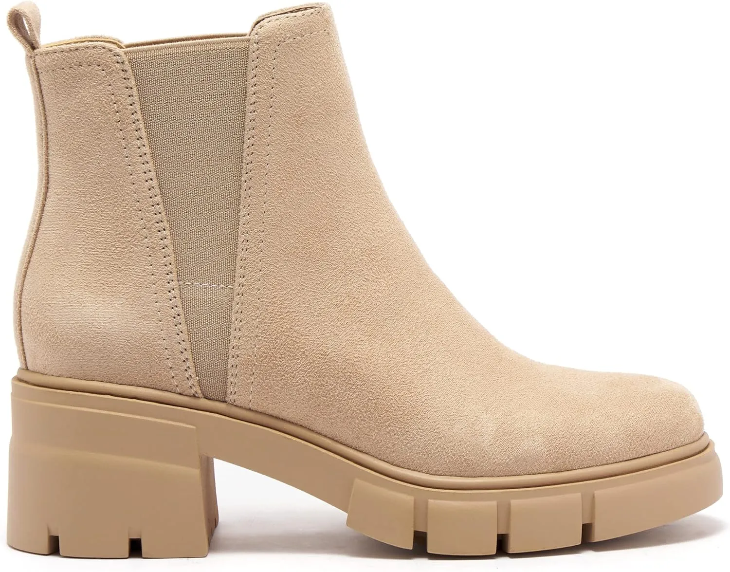 REDTOP Women's Chelsea Boots Elastic Chunky Block Heel Platform Lug Sole Ankle Booties