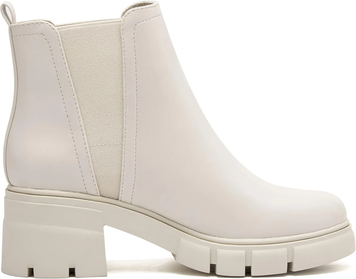 REDTOP Women's Chelsea Boots Elastic Chunky Block Heel Platform Lug Sole Ankle Booties