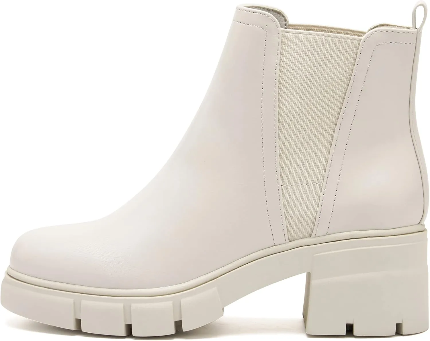 REDTOP Women's Chelsea Boots Elastic Chunky Block Heel Platform Lug Sole Ankle Booties
