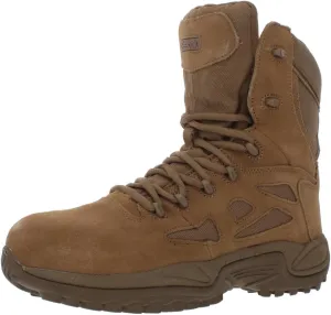 Reebok Men's Rapid Response Rb Safety Toe 8" Stealth Boot with Side Zipper Military & Tactical