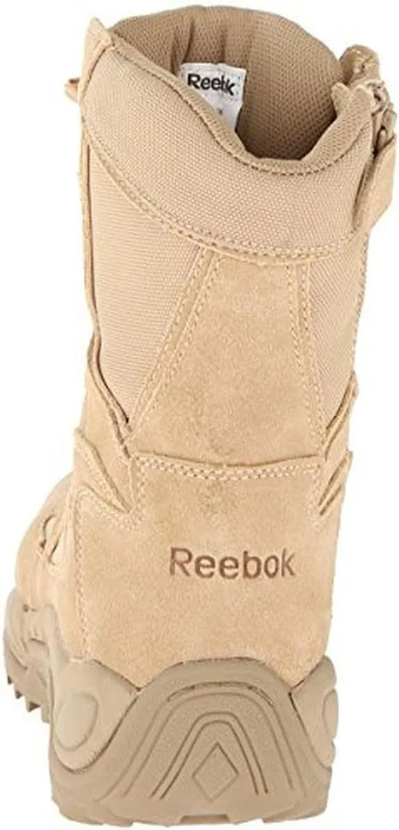 Reebok Work Men's Rb8895 Rapid Response Rb Soft Toe 8" Stealth Tactical Boot with Side Zipper Desert Tan Military