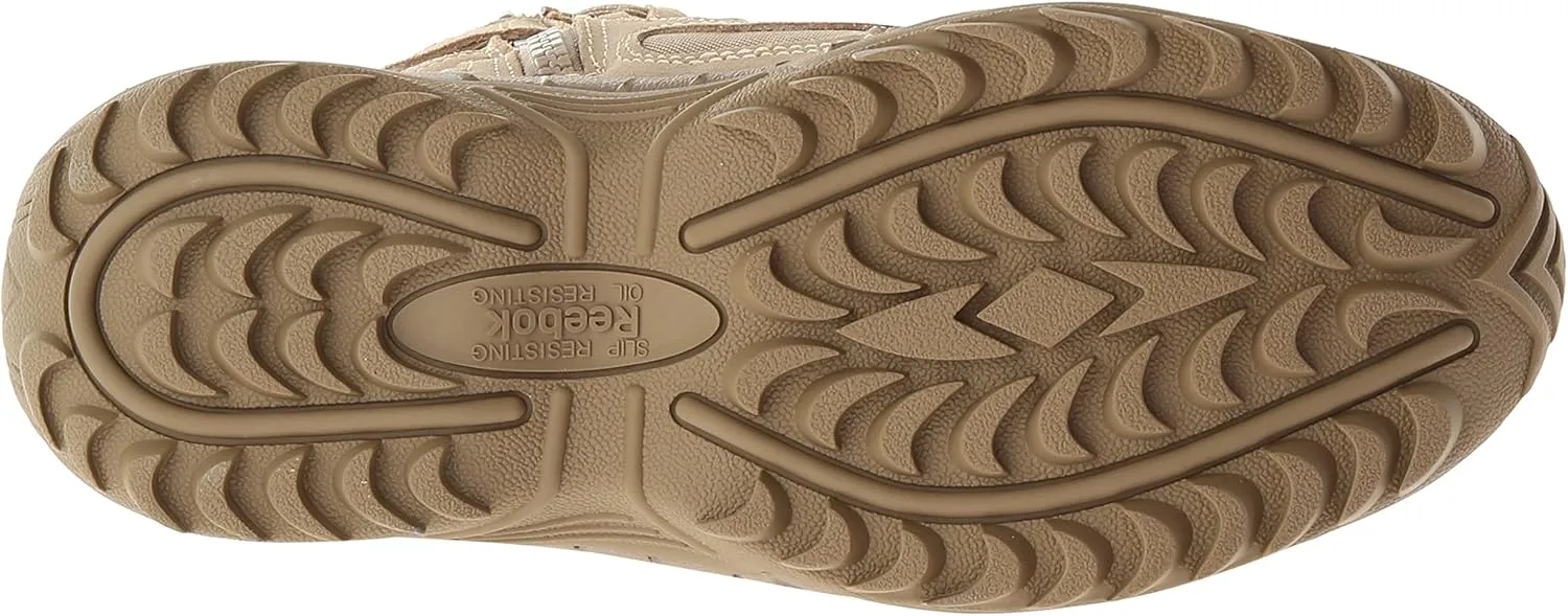 Reebok Work Men's Rb8895 Rapid Response Rb Soft Toe 8" Stealth Tactical Boot with Side Zipper Desert Tan Military