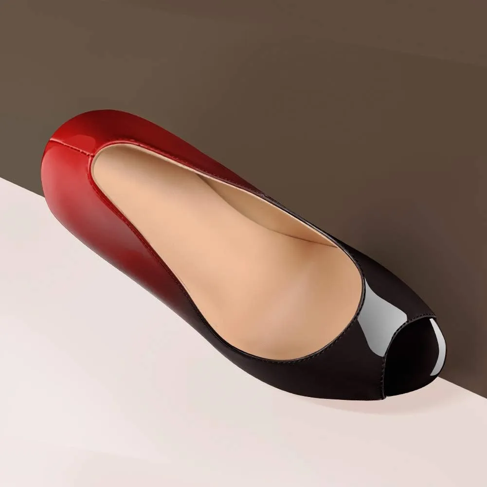 Richealnana Women's Peep Toe Platform Classic Pumps