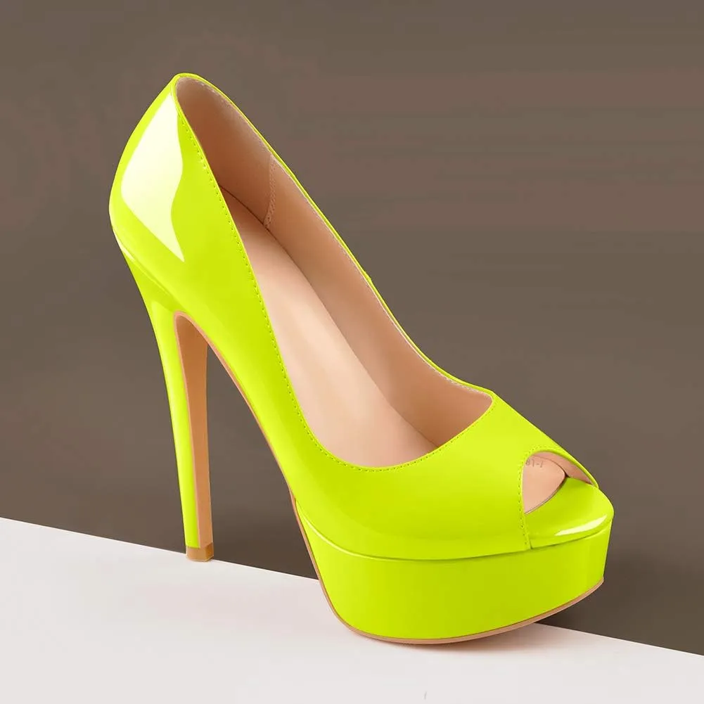 Richealnana Women's Peep Toe Platform Classic Pumps