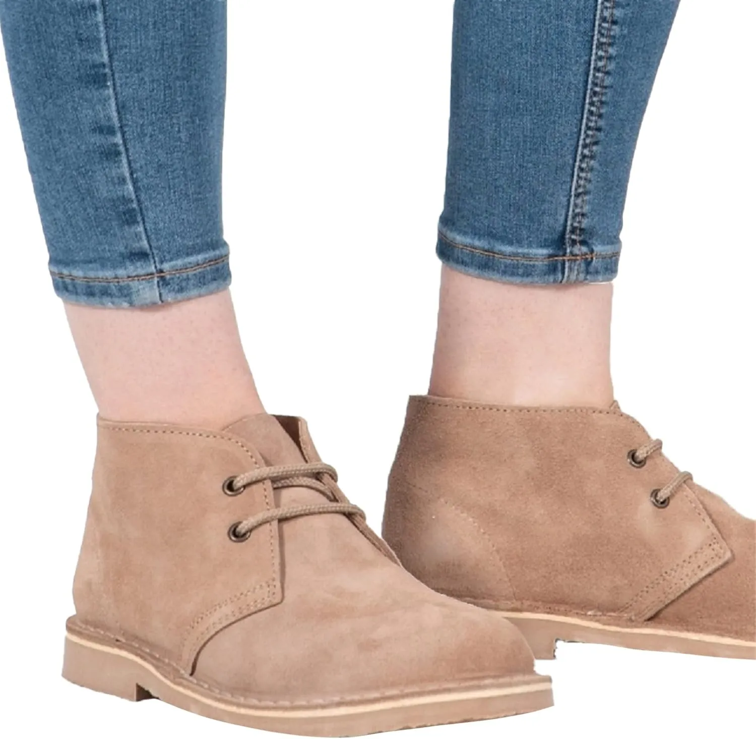 Roamers Womens/Ladies Real Suede Unlined Desert Boots