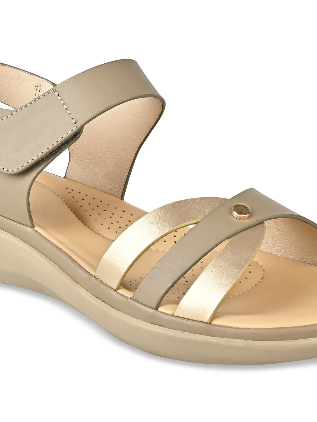 Rocia By Regal Khaki Women Comfort Flat Sandals