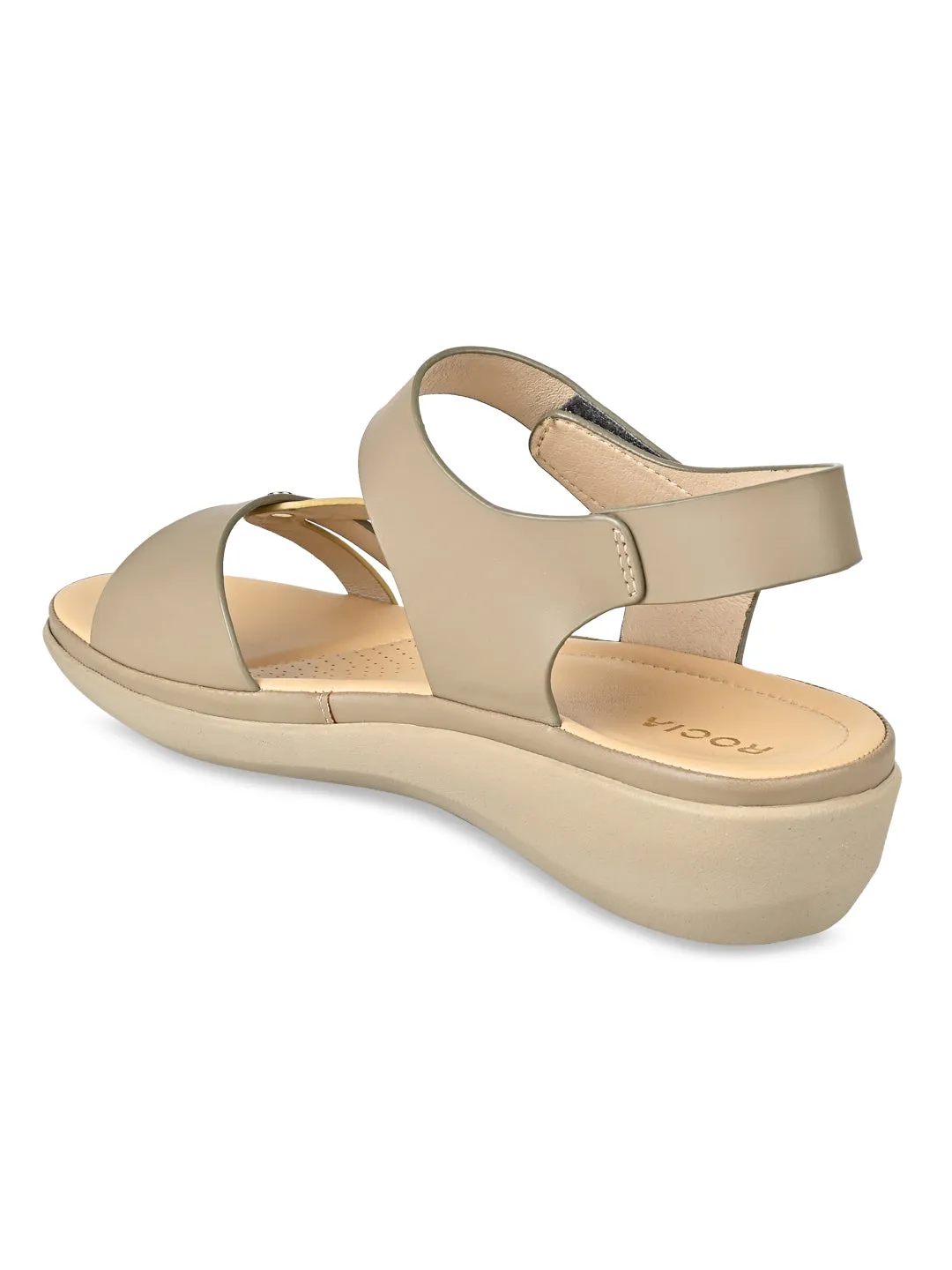 Rocia By Regal Khaki Women Comfort Flat Sandals