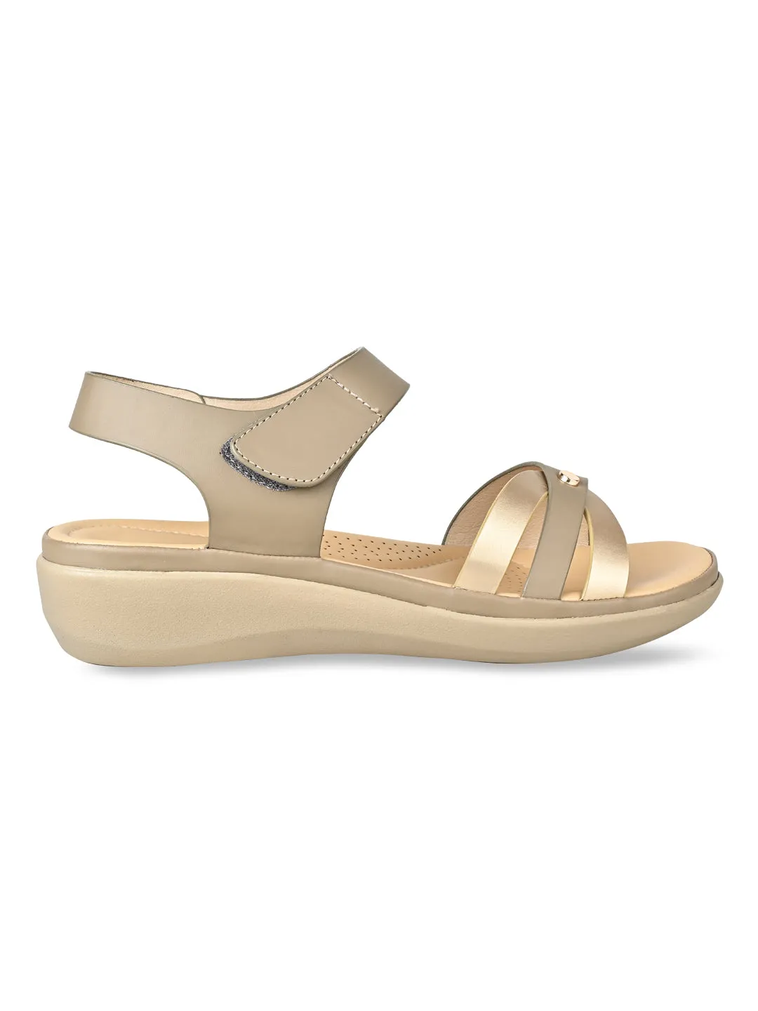 Rocia By Regal Khaki Women Comfort Flat Sandals