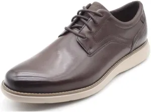 Rockport Men's Garett Plain Toe Oxford, Dark Brown, 9