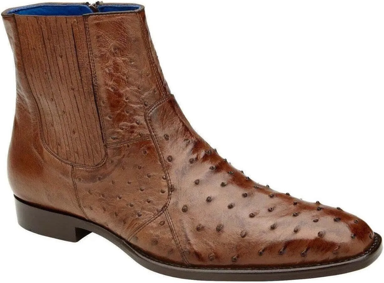 Roger Genuine Ostrich Side Zipper Boots