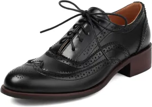 Roimaash Leisure Oxford Shoes Women Two Tone Wingtip Brogue Shoes