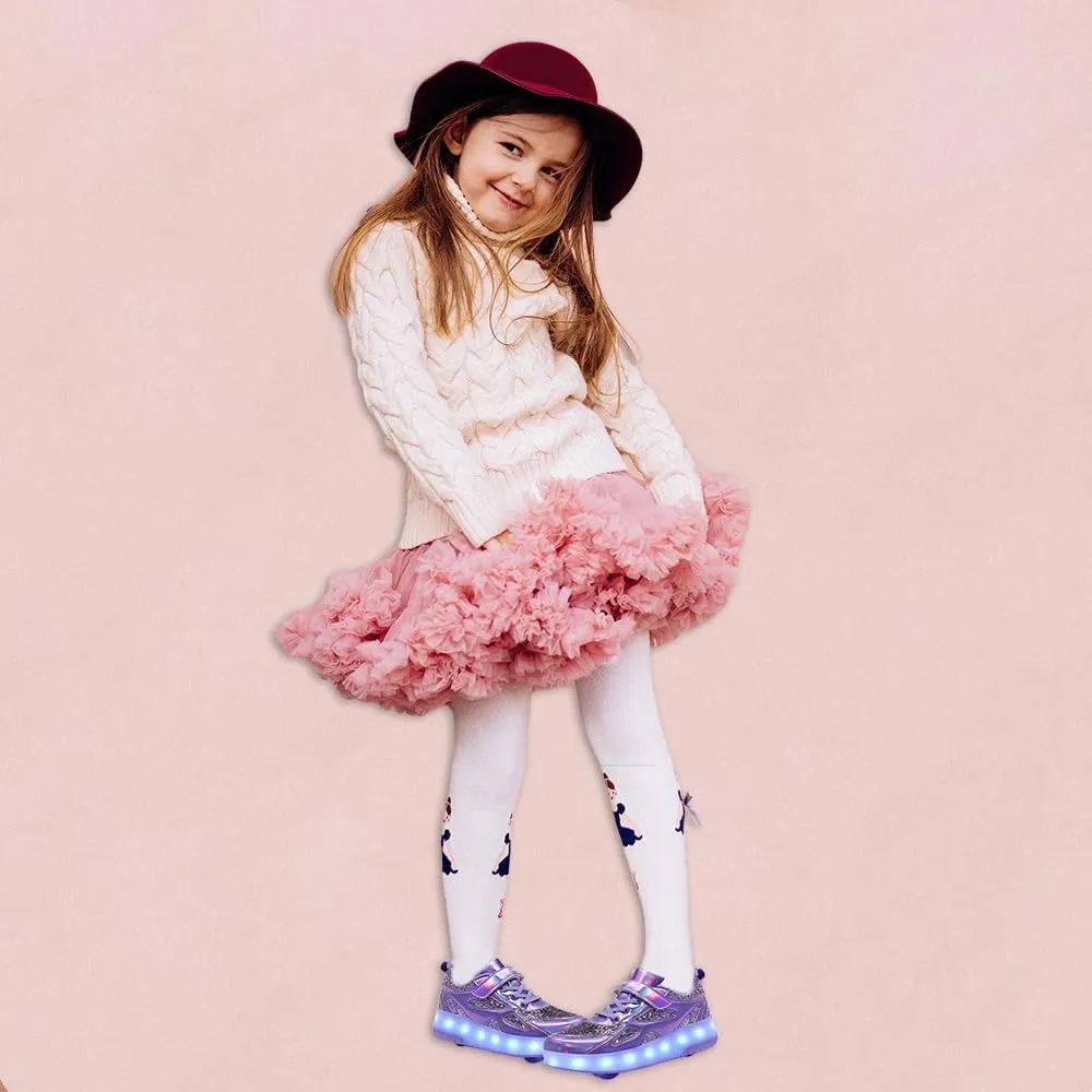 Roller Shoes Girls Sneakers USB Rechargeable 2 Wheels Shoes Roller Skates for Beginner Trainers Shoe 16 Modes LED Light Up Flash Sneaker for Unisex Kids Boys Stylish Footwear