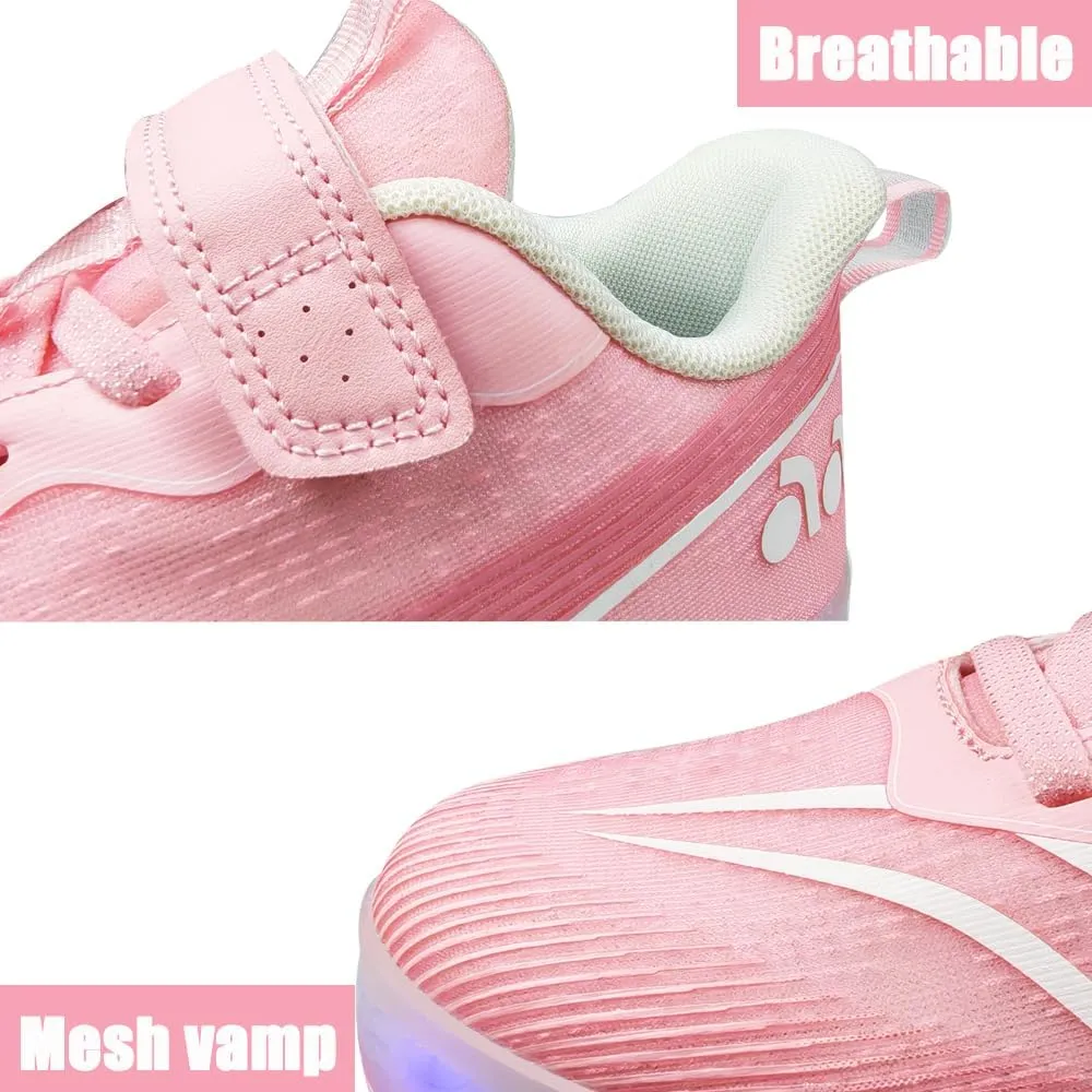Roller Shoes Girls Sneakers USB Rechargeable 2 Wheels Shoes Roller Skates for Beginner Trainers Shoe 16 Modes LED Light Up Flash Sneaker for Unisex Kids Boys Stylish Footwear