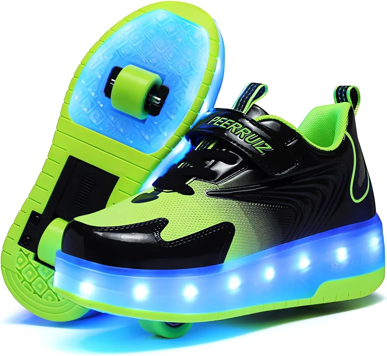 Roller Shoes Girls Sneakers USB Rechargeable 2 Wheels Shoes Roller Skates for Beginner Trainers Shoe 16 Modes LED Light Up Flash Sneaker for Unisex Kids Boys Stylish Footwear