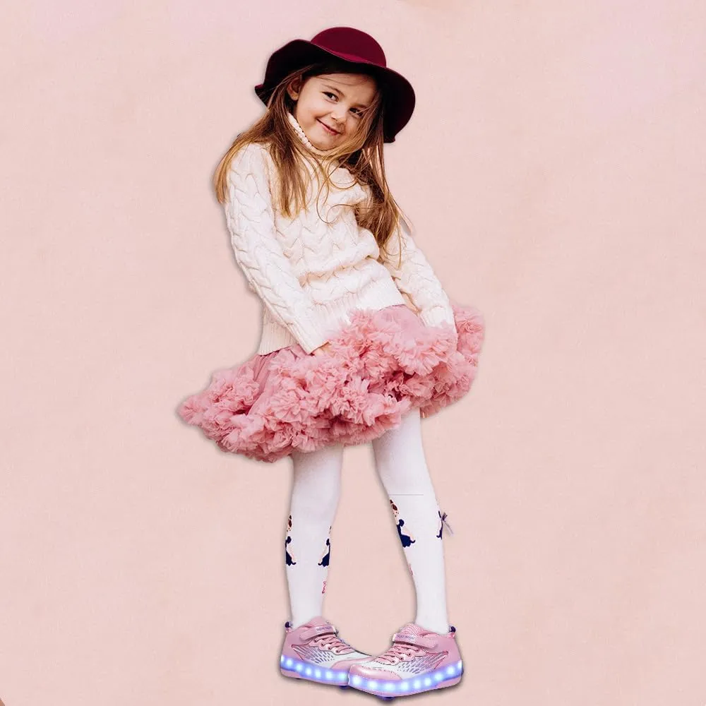 Roller Shoes Girls Sneakers USB Rechargeable 2 Wheels Shoes Roller Skates for Beginner Trainers Shoe 16 Modes LED Light Up Flash Sneaker for Unisex Kids Boys Stylish Footwear
