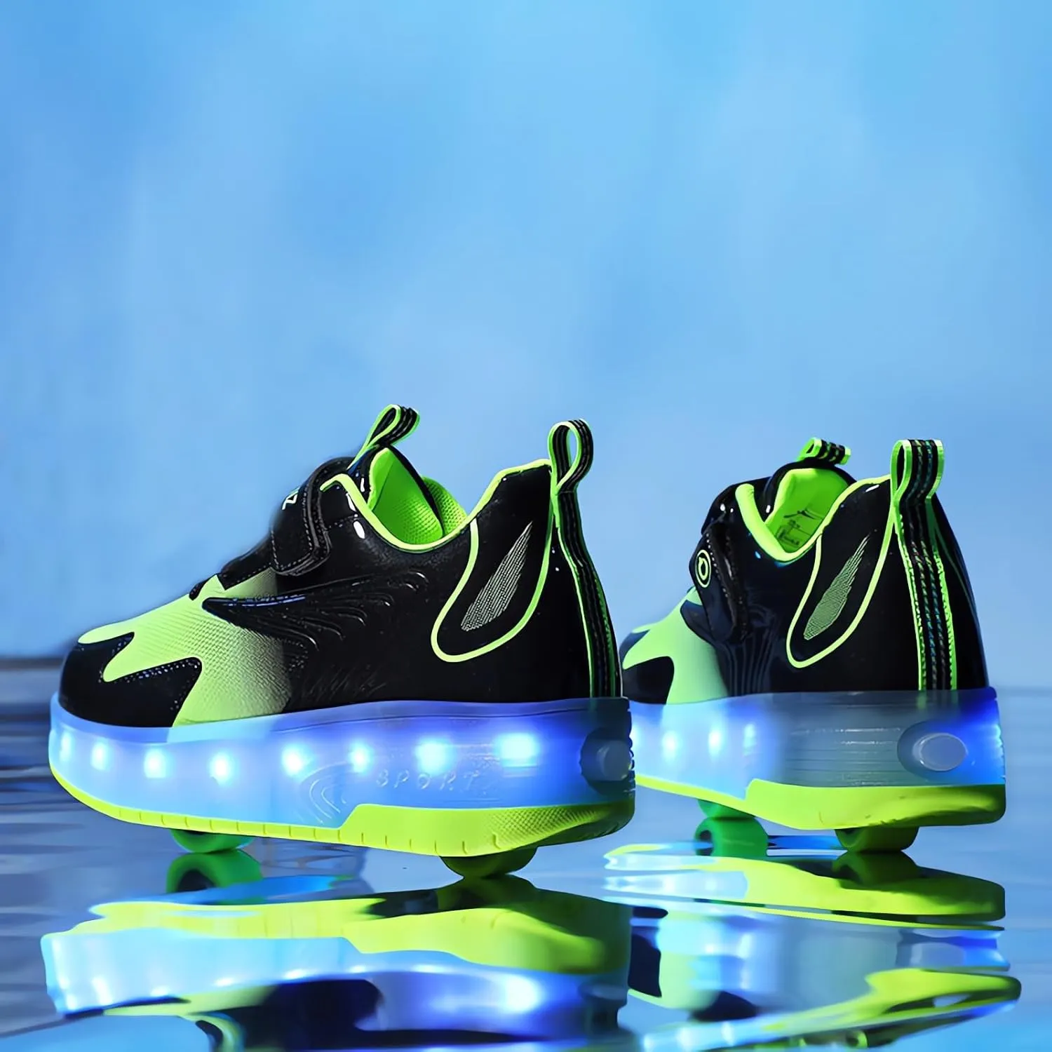Roller Shoes Girls Sneakers USB Rechargeable 2 Wheels Shoes Roller Skates for Beginner Trainers Shoe 16 Modes LED Light Up Flash Sneaker for Unisex Kids Boys Stylish Footwear
