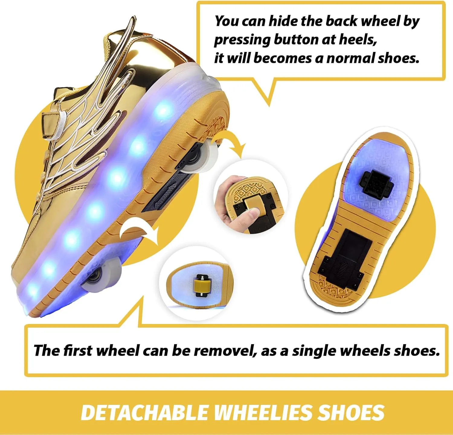 Rolling Skate Shoes for Boys Girls Roller Sneaker with Wheels Fashion Footwear Skate Wheeled Shoe for Kids Christmas Birthday Children Show Gift