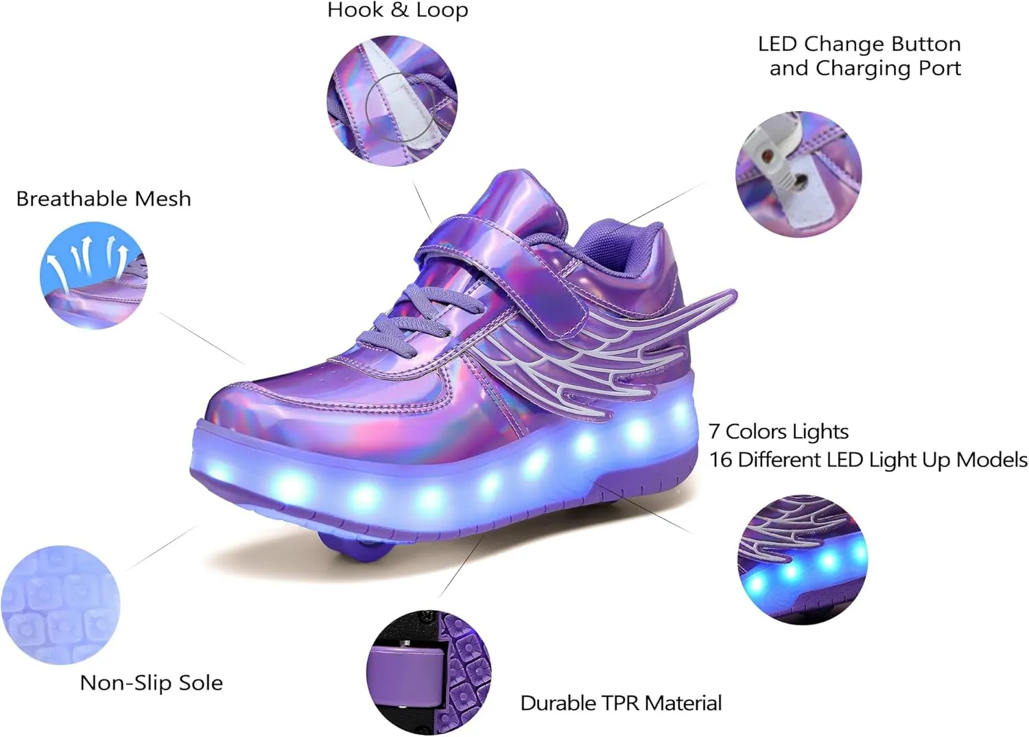 Rolling Skate Shoes for Boys Girls Roller Sneaker with Wheels Fashion Footwear Skate Wheeled Shoe for Kids Christmas Birthday Children Show Gift