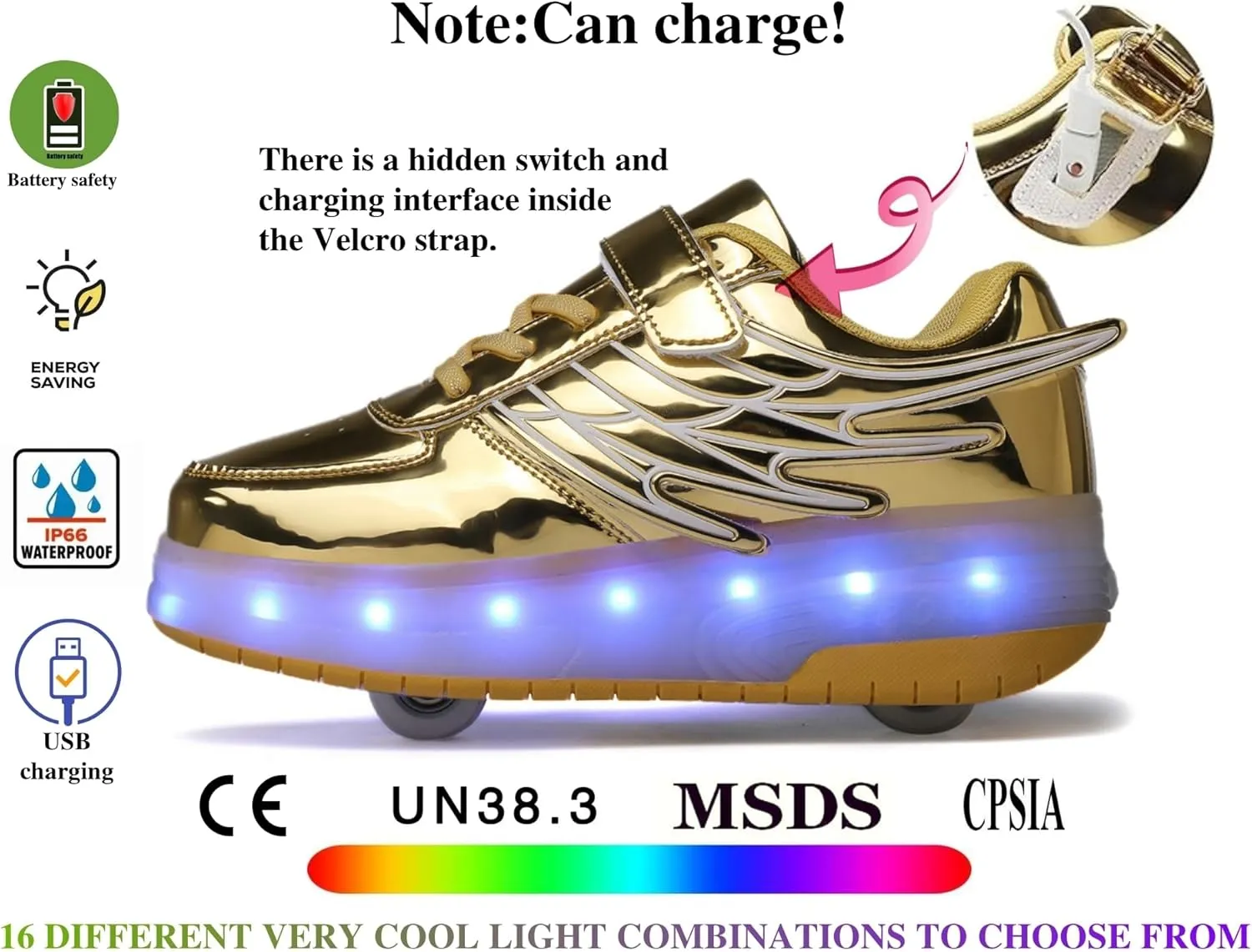 Rolling Skate Shoes for Boys Girls Roller Sneaker with Wheels Fashion Footwear Skate Wheeled Shoe for Kids Christmas Birthday Children Show Gift