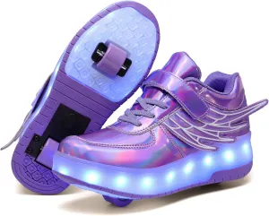 Rolling Skate Shoes for Boys Girls Roller Sneaker with Wheels Fashion Footwear Skate Wheeled Shoe for Kids Christmas Birthday Children Show Gift