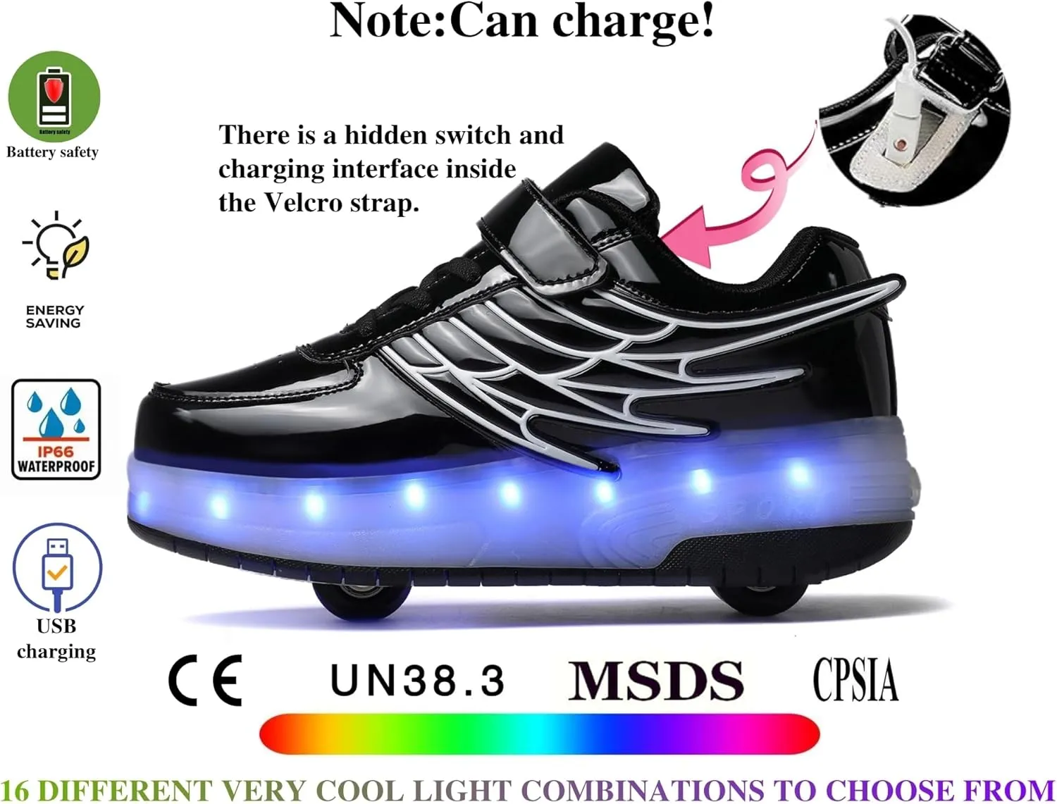 Rolling Skate Shoes for Boys Girls Roller Sneaker with Wheels Fashion Footwear Skate Wheeled Shoe for Kids Christmas Birthday Children Show Gift