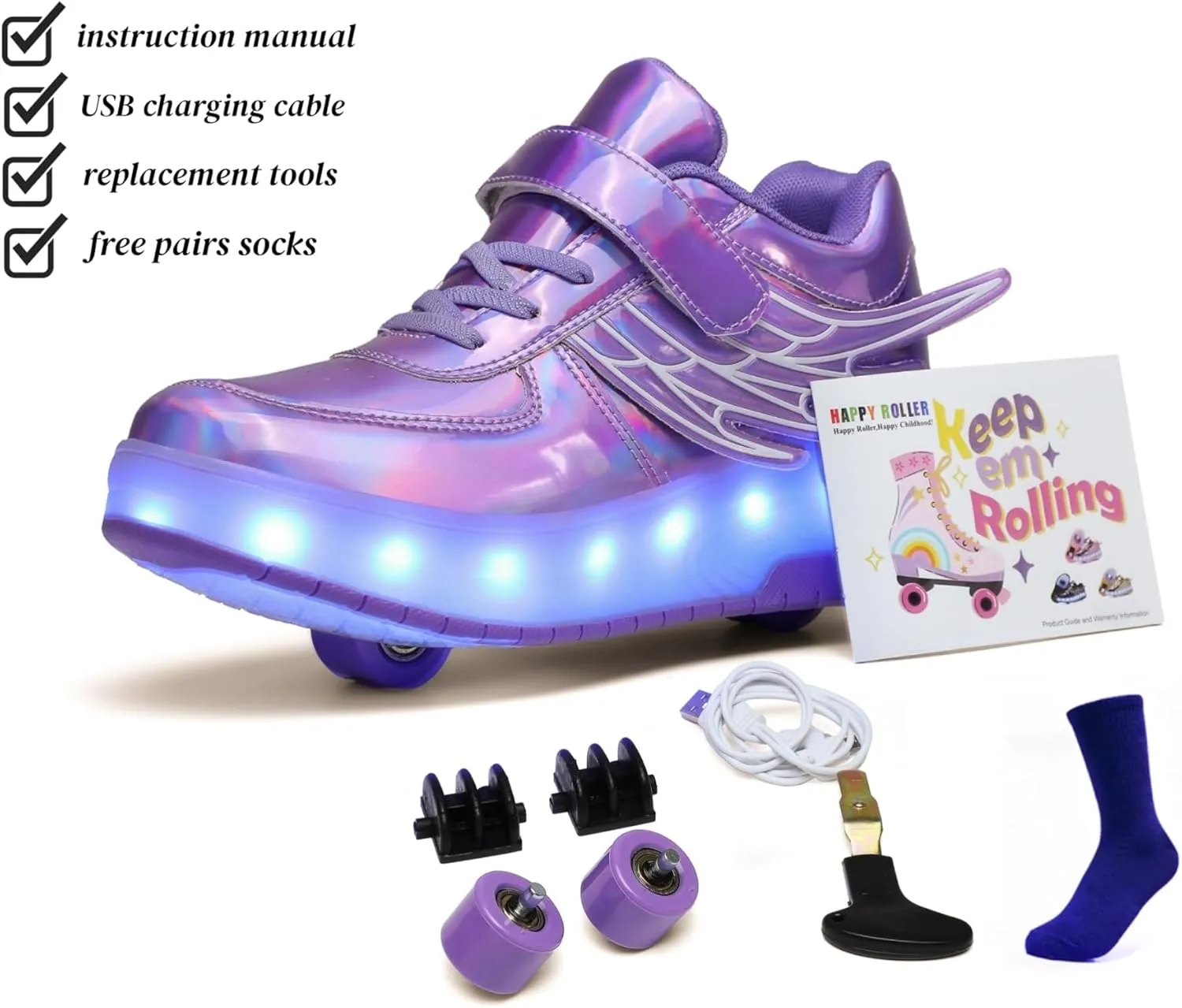 Rolling Skate Shoes for Boys Girls Roller Sneaker with Wheels Fashion Footwear Skate Wheeled Shoe for Kids Christmas Birthday Children Show Gift