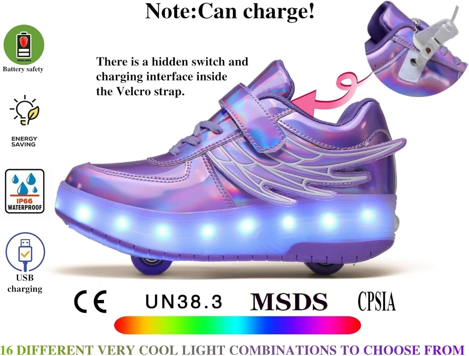 Rolling Skate Shoes for Boys Girls Roller Sneaker with Wheels Fashion Footwear Skate Wheeled Shoe for Kids Christmas Birthday Children Show Gift