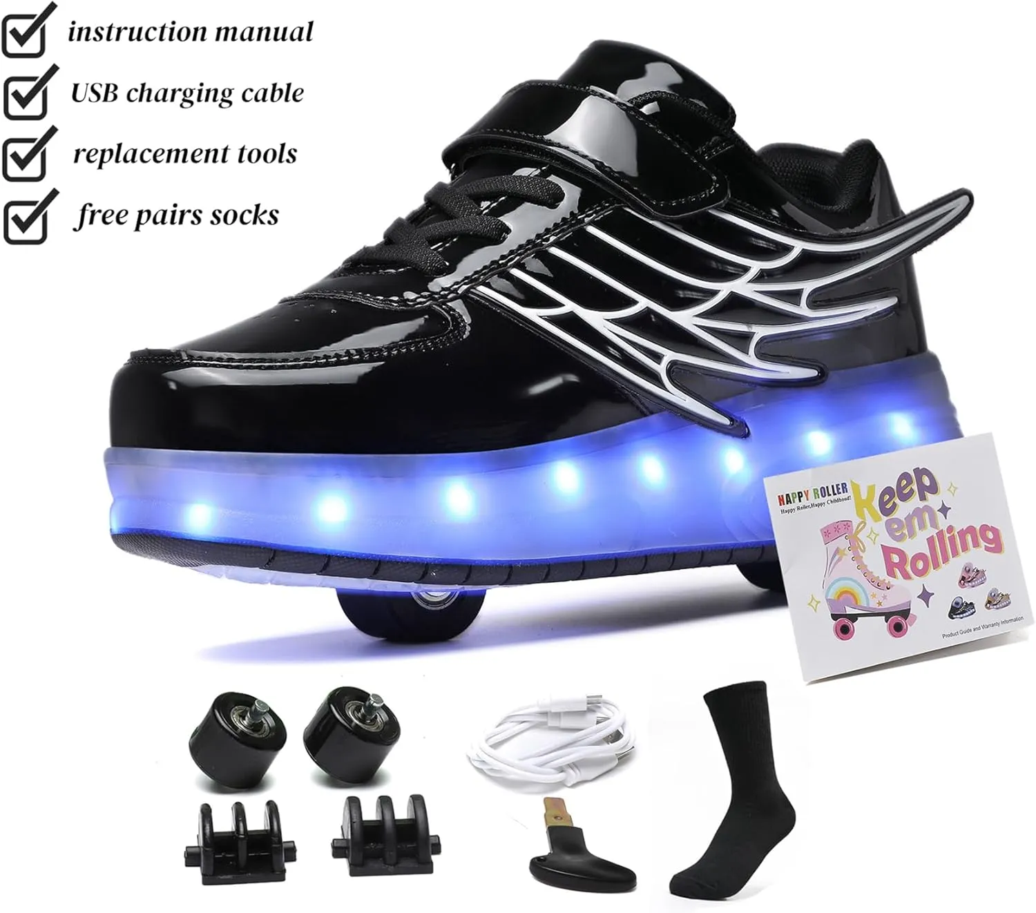 Rolling Skate Shoes for Boys Girls Roller Sneaker with Wheels Fashion Footwear Skate Wheeled Shoe for Kids Christmas Birthday Children Show Gift