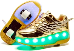 Rolling Skate Shoes for Boys Girls Roller Sneaker with Wheels Fashion Footwear Skate Wheeled Shoe for Kids Christmas Birthday Children Show Gift