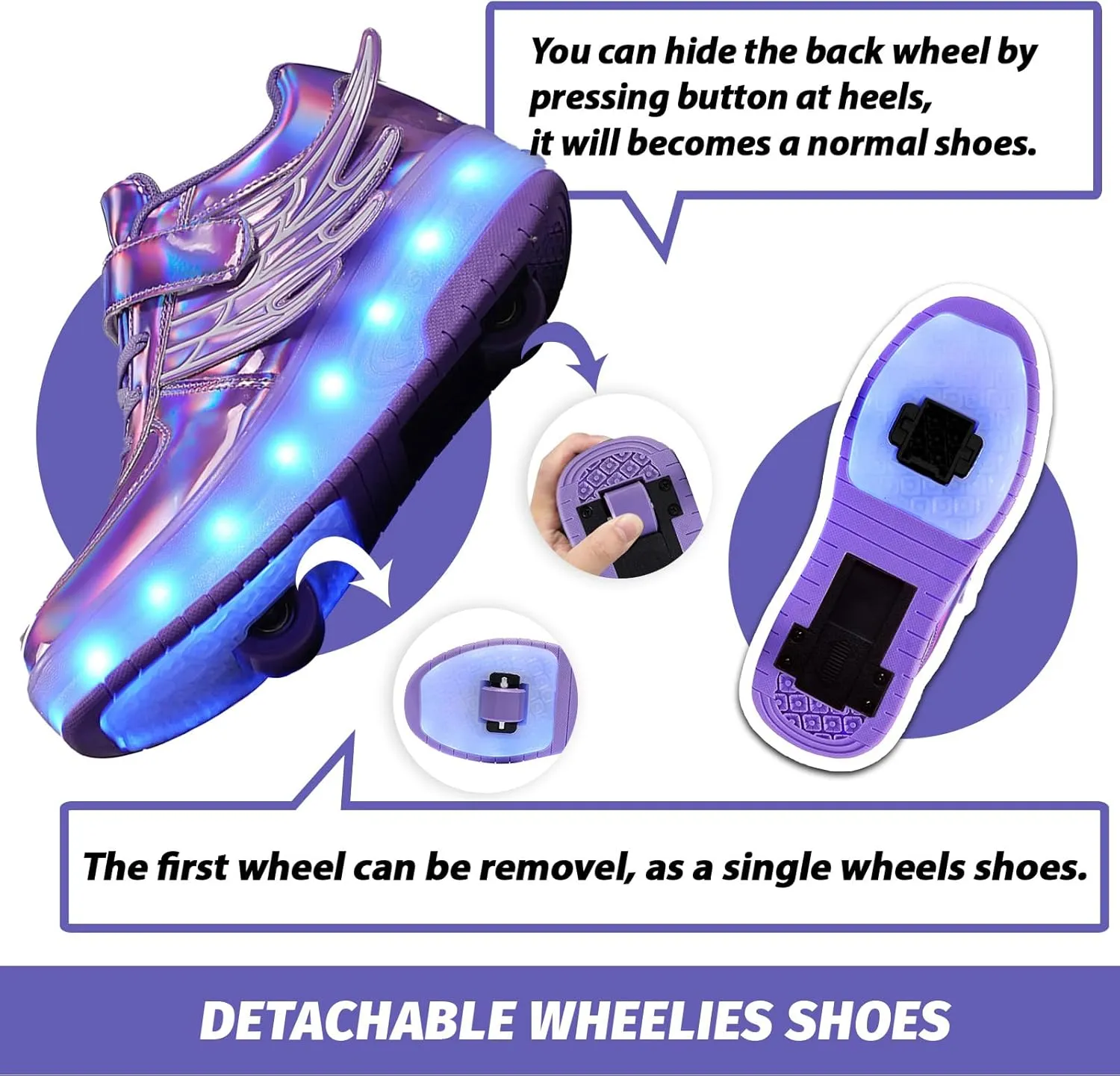 Rolling Skate Shoes for Boys Girls Roller Sneaker with Wheels Fashion Footwear Skate Wheeled Shoe for Kids Christmas Birthday Children Show Gift