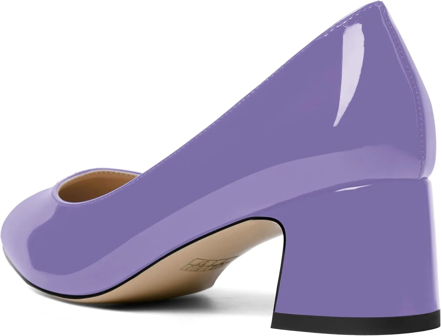 ROSERWISH Womens Slip On Wedding Pointed Toe Classic Patent Casual Chunky Low Heel Pumps Dress Shoes 2 Inch