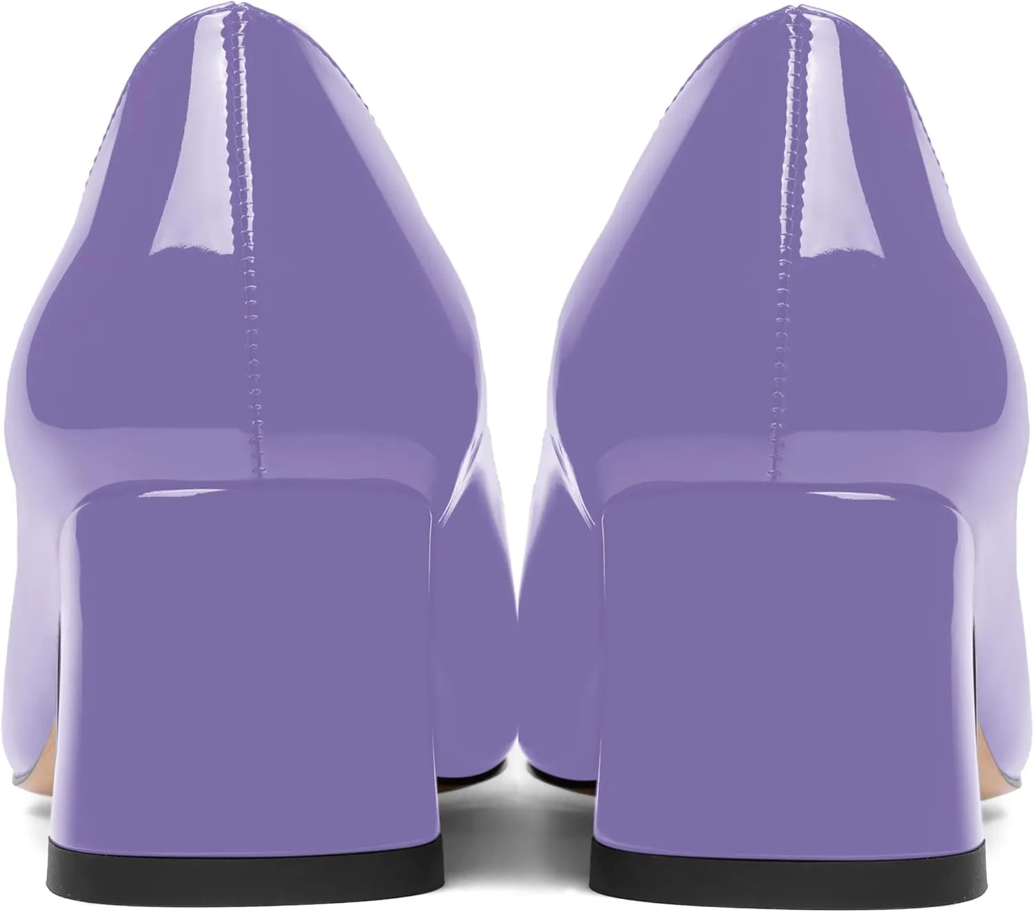 ROSERWISH Womens Slip On Wedding Pointed Toe Classic Patent Casual Chunky Low Heel Pumps Dress Shoes 2 Inch
