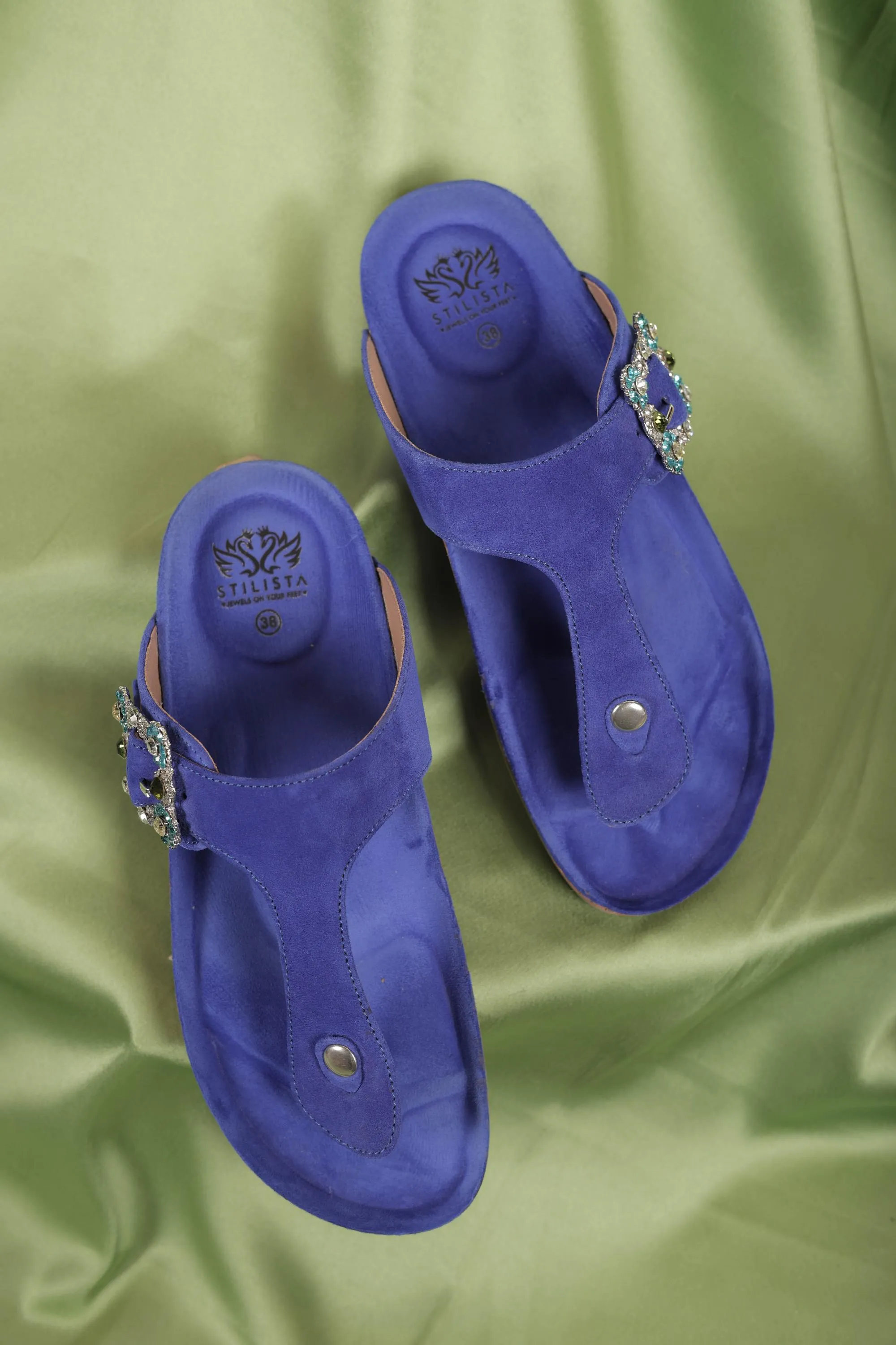 Royal blue Comfort Footbed Flats