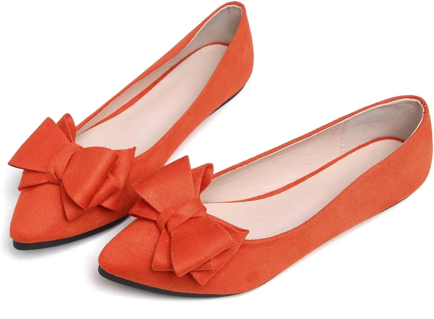 SAILING LU Bow-Knot Ballet Flats for Women Pointed Toe Crystals Wedding Shoes Comfort Light Weight Loafers