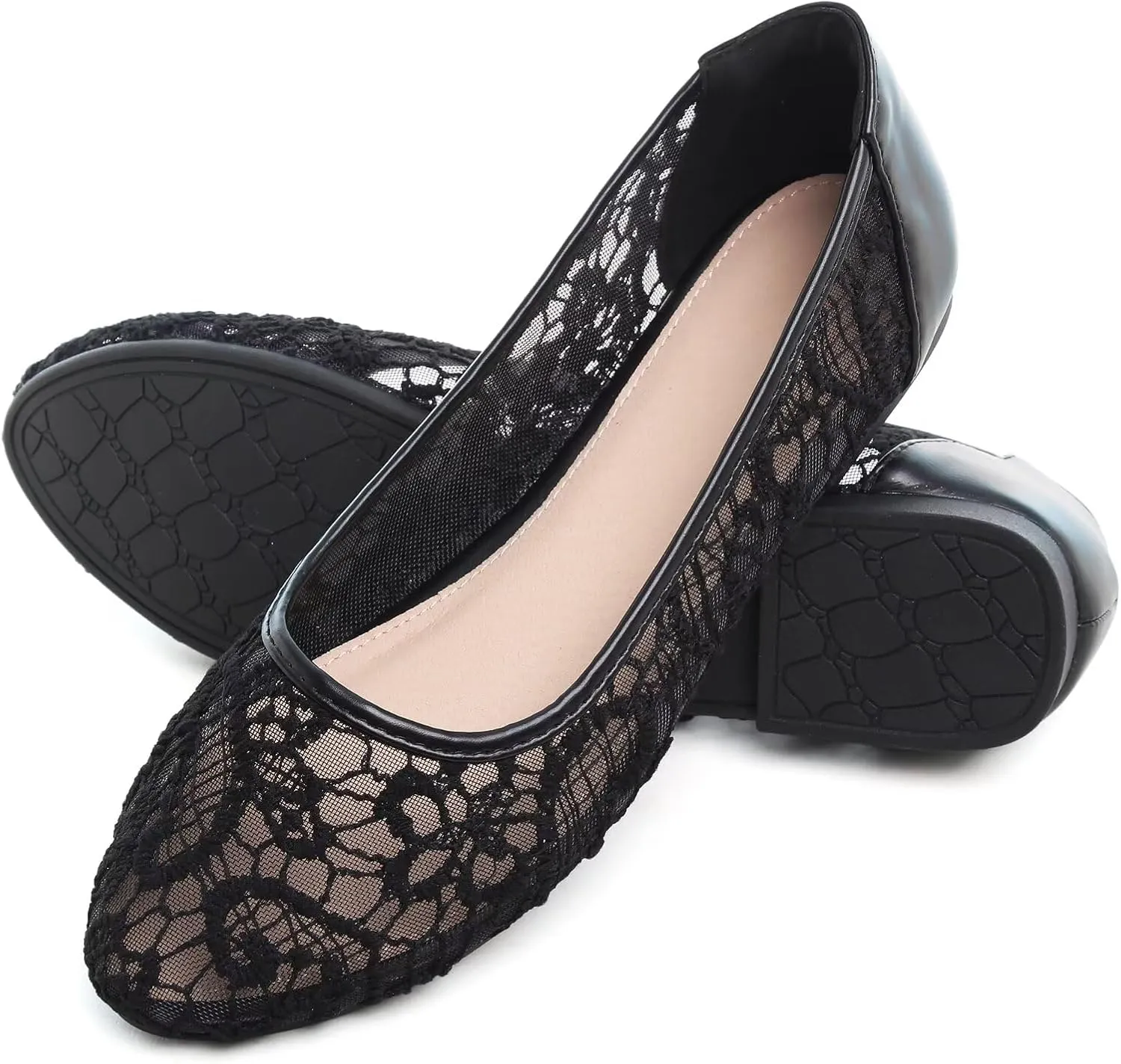 SAILING LU Pointy Toe Shoes Women Ballet Flats Comfort Solid Flat Shoes for Women Work Slip On Moccasins