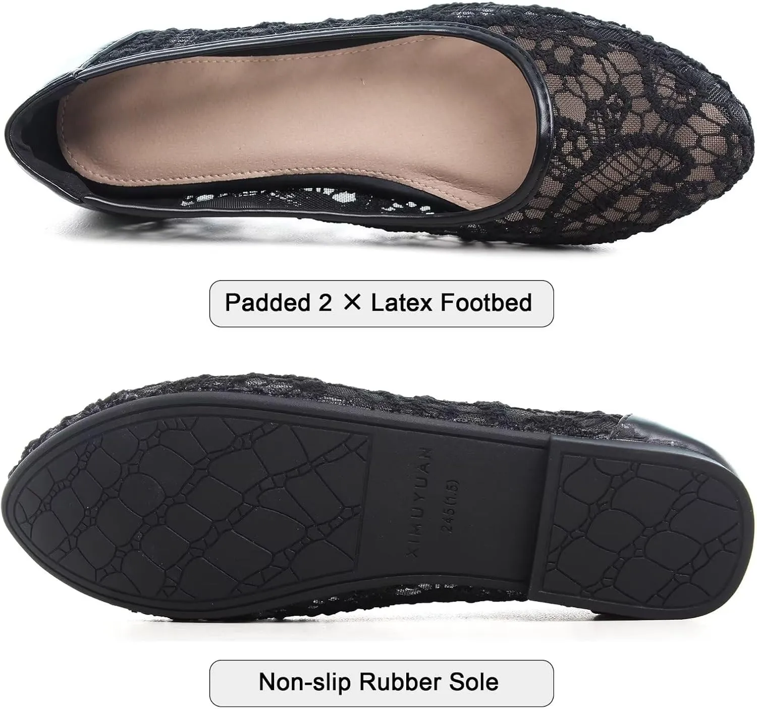 SAILING LU Pointy Toe Shoes Women Ballet Flats Comfort Solid Flat Shoes for Women Work Slip On Moccasins