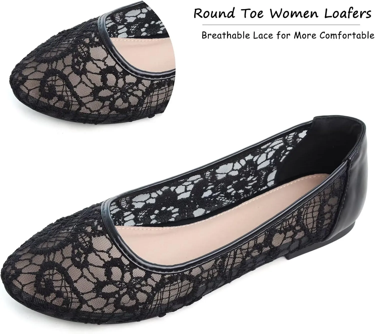 SAILING LU Pointy Toe Shoes Women Ballet Flats Comfort Solid Flat Shoes for Women Work Slip On Moccasins