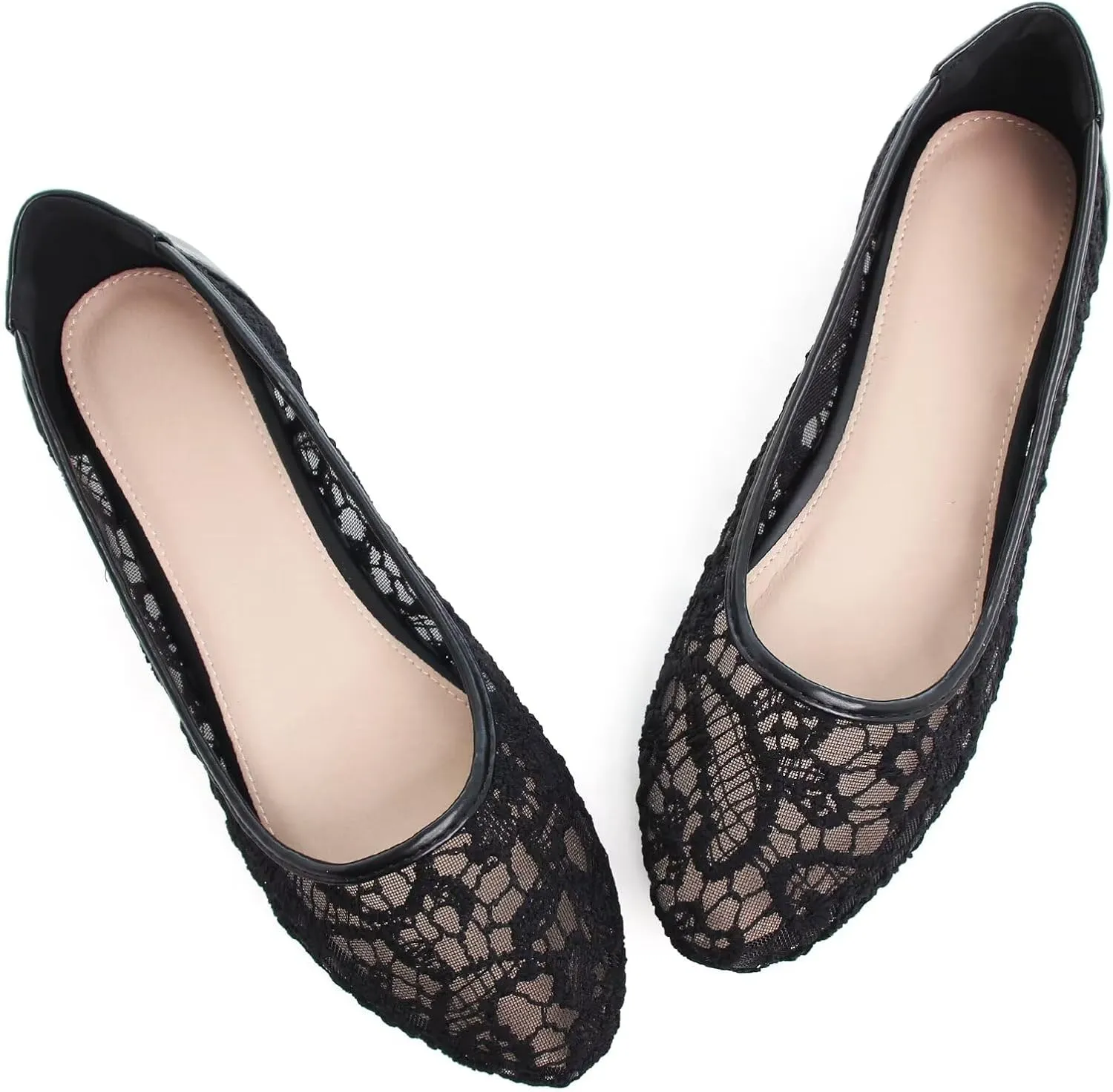 SAILING LU Pointy Toe Shoes Women Ballet Flats Comfort Solid Flat Shoes for Women Work Slip On Moccasins