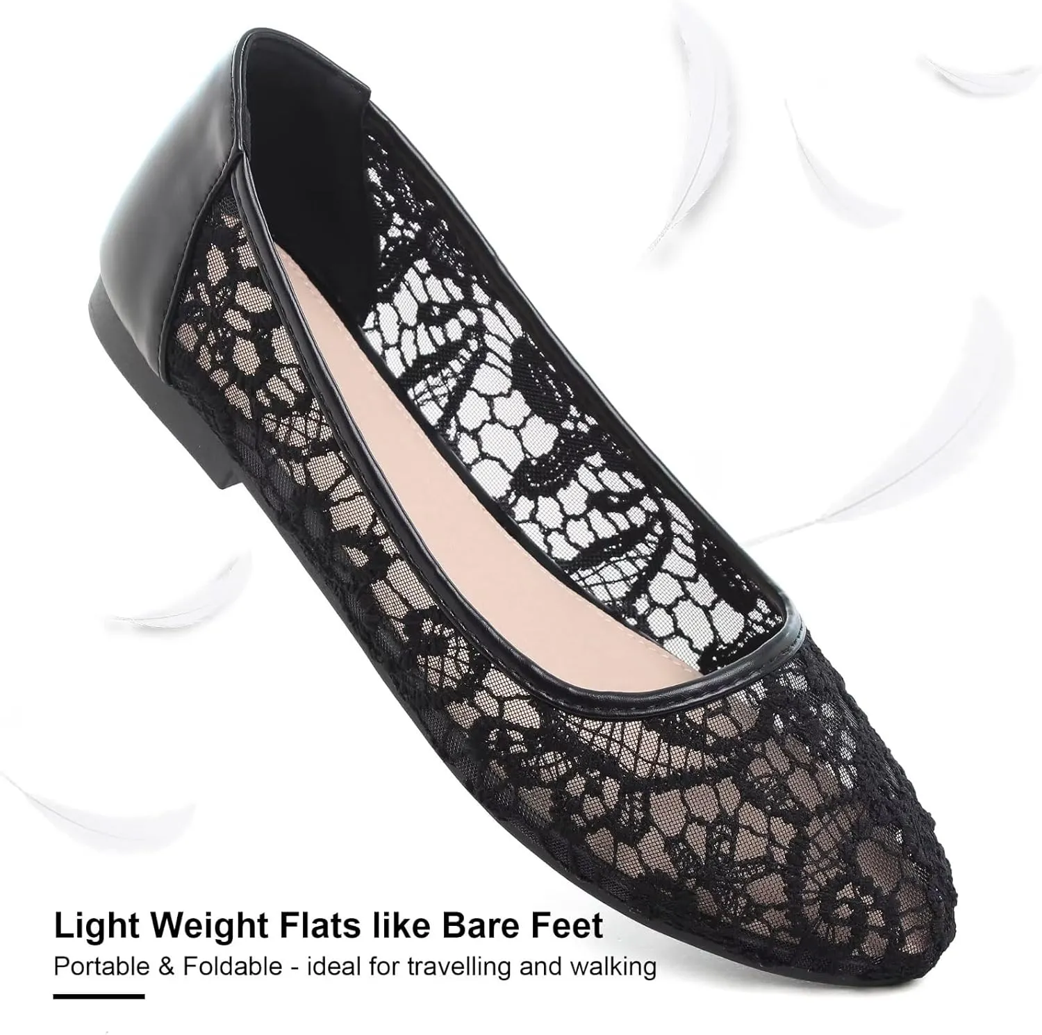 SAILING LU Pointy Toe Shoes Women Ballet Flats Comfort Solid Flat Shoes for Women Work Slip On Moccasins