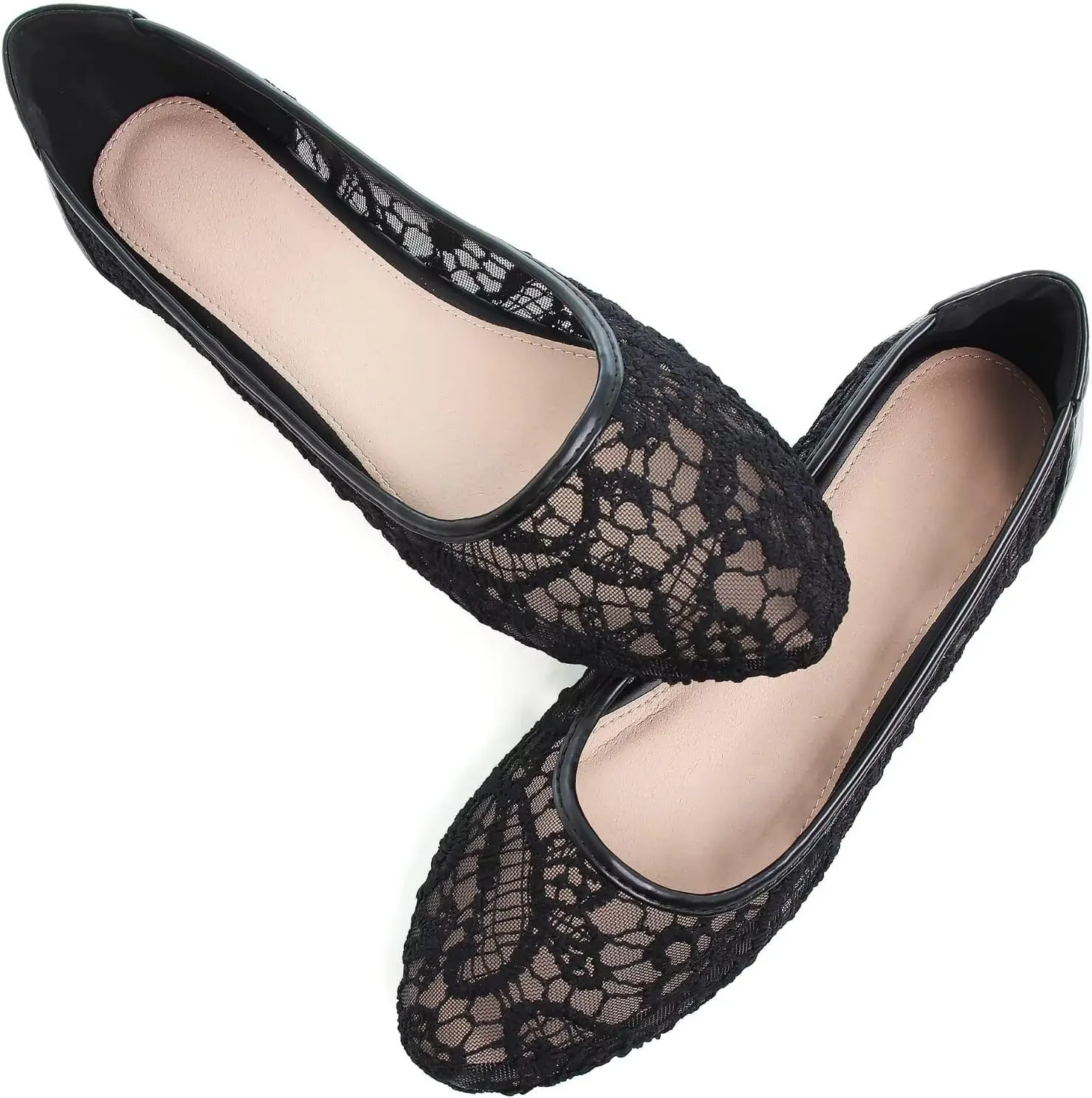 SAILING LU Pointy Toe Shoes Women Ballet Flats Comfort Solid Flat Shoes for Women Work Slip On Moccasins