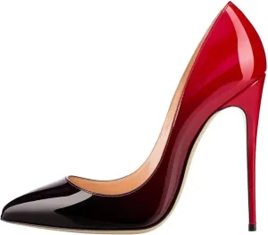 SAMMITOP Women's Pointed Toe High Heel Pumps 10cm Classic Stiletto Suede Shoes