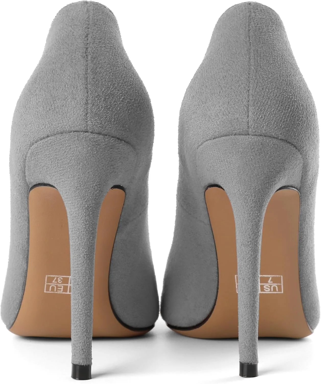 SAMMITOP Women's Pointed Toe High Heel Pumps 10cm Classic Stiletto Suede Shoes