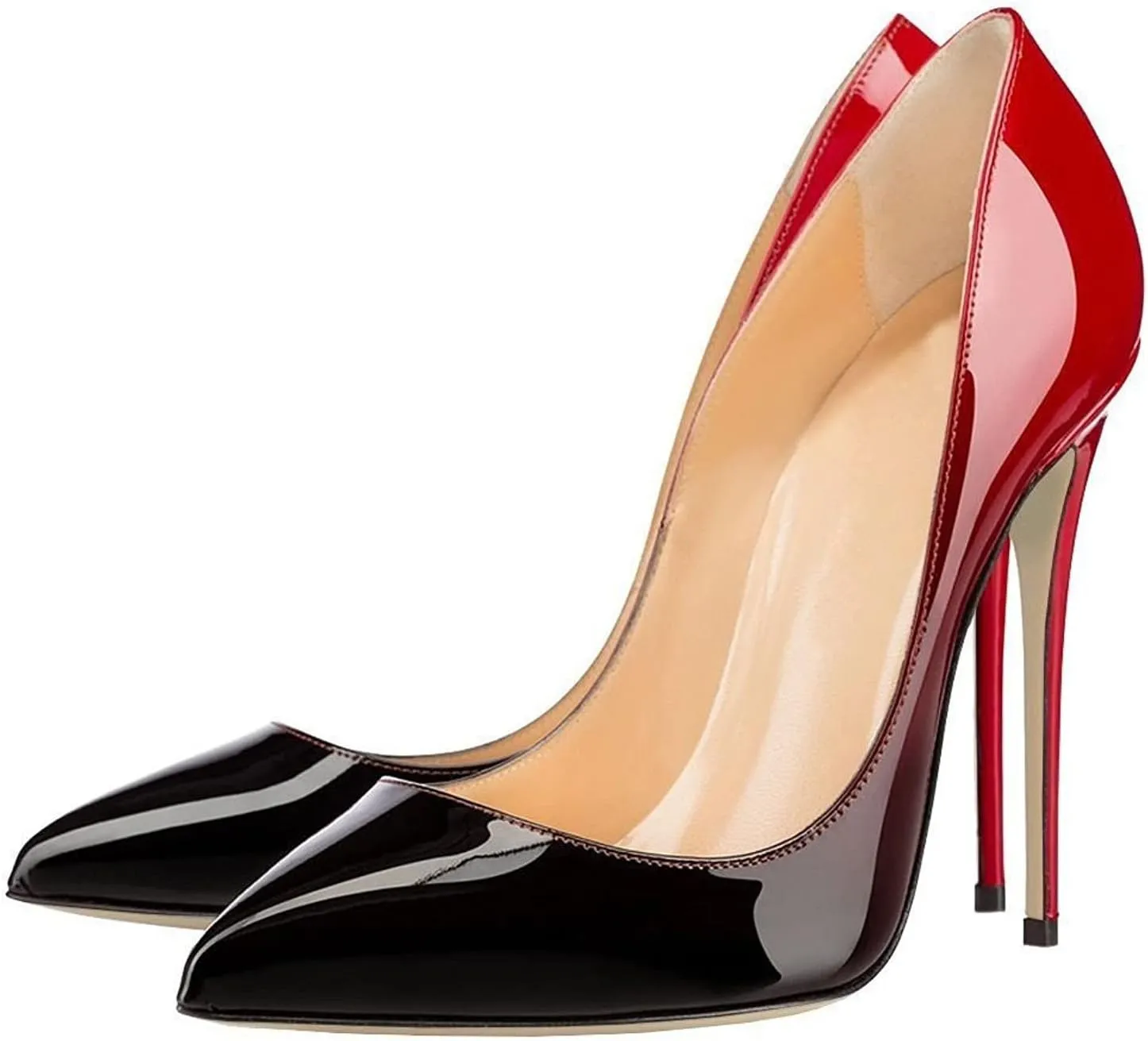 SAMMITOP Women's Pointed Toe High Heel Pumps 10cm Classic Stiletto Suede Shoes