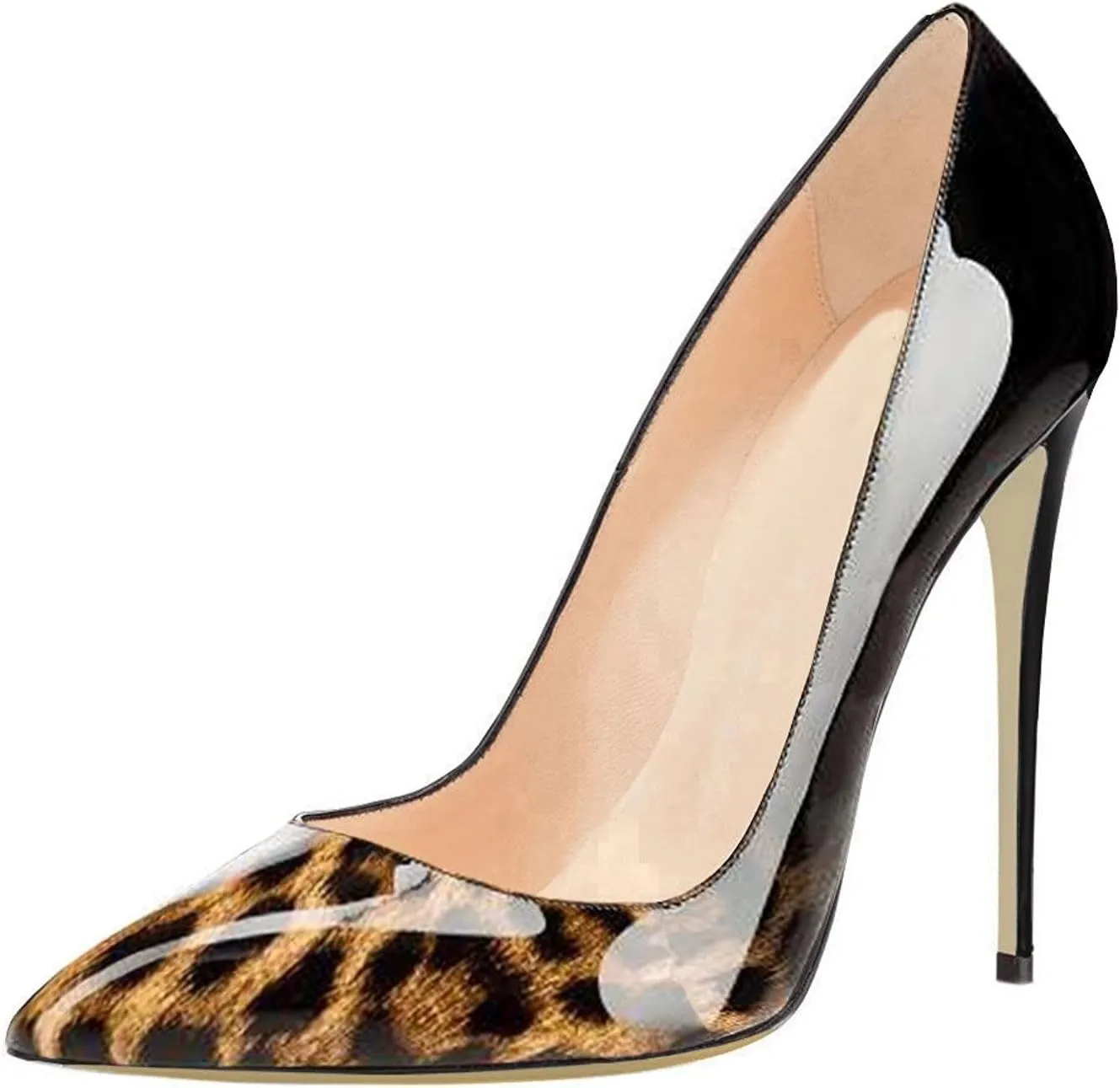 SAMMITOP Women's Pointed Toe High Heel Pumps 10cm Classic Stiletto Suede Shoes