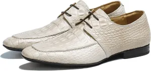 Santimon Mens Dress Shoes Modern Formal Lace up Oxford Shoes for Men Ivory