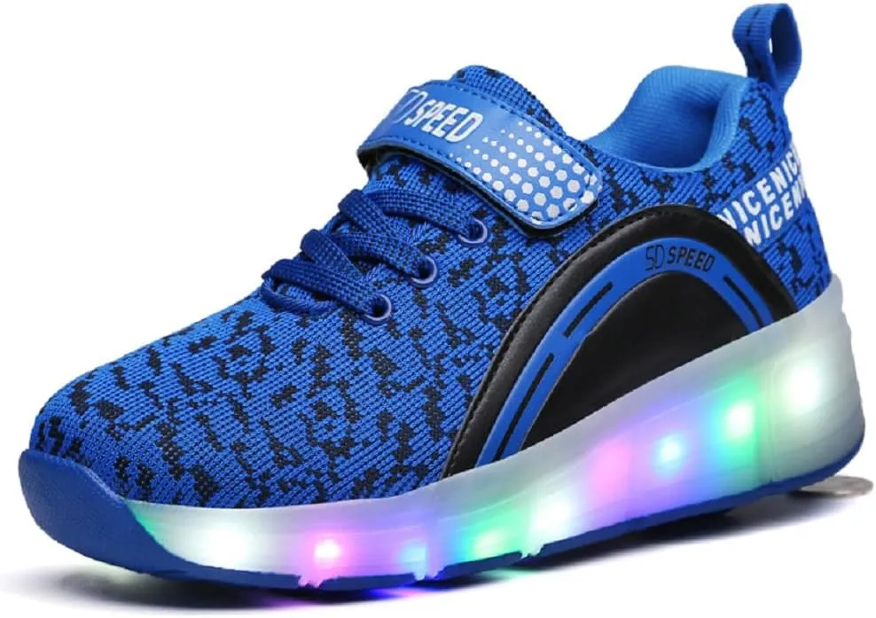 SDSPEED Kids Roller Skate Shoes with Single Wheel Shoes Sport Sneaker LED