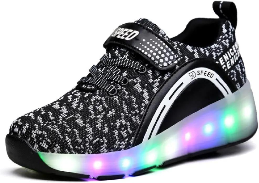 SDSPEED Kids Roller Skate Shoes with Single Wheel Shoes Sport Sneaker LED