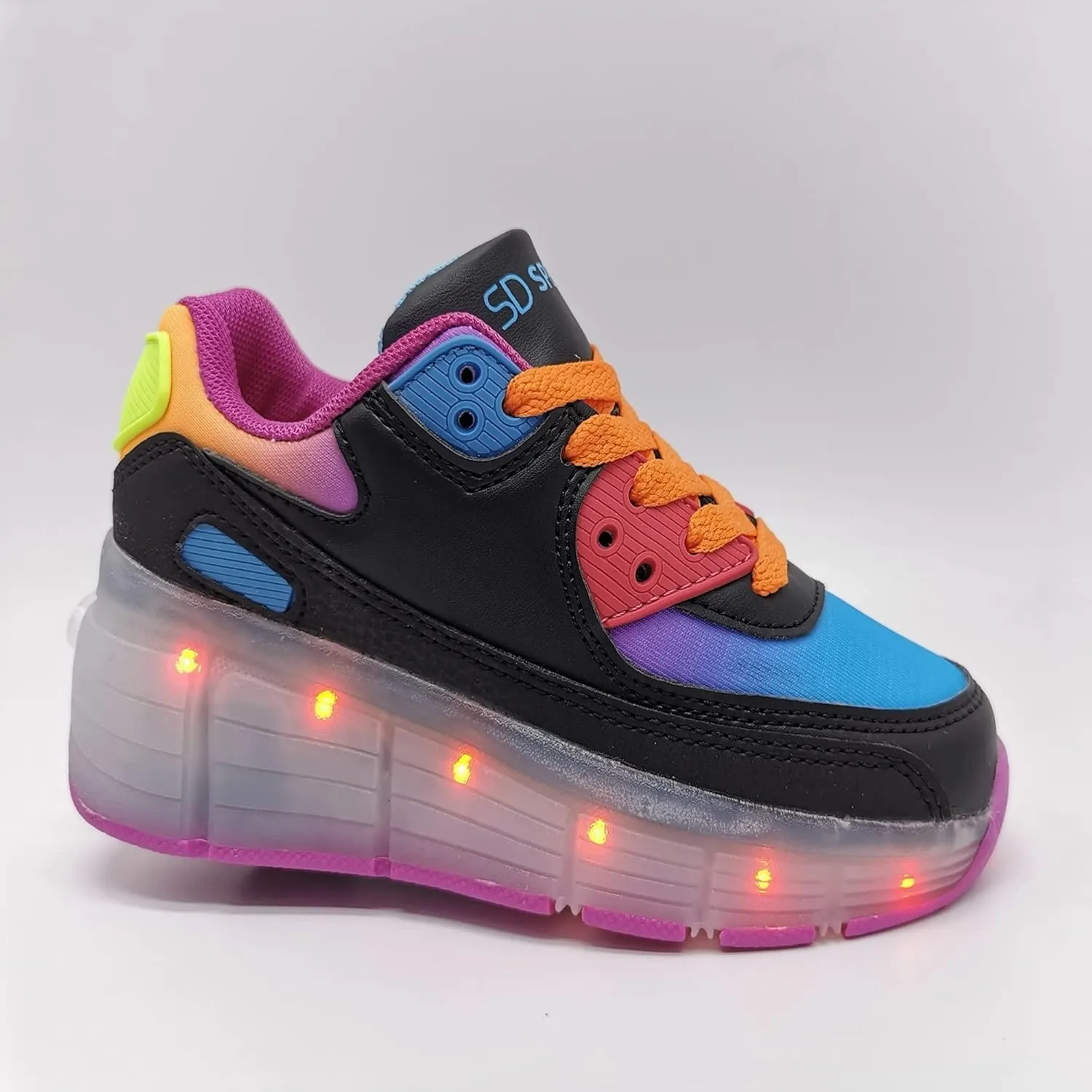 SDSPEED Kids Roller Skate Shoes with Single Wheel Shoes Sport Sneaker LED